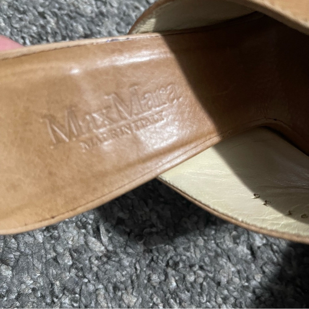 MaxMara Song Top Stitch Slide Heels Size 6 - Picture 12 of 14